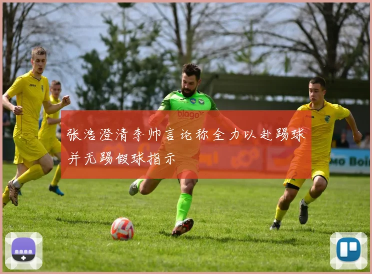 张浩澄清李帅言论称全力以赴踢球并无踢假球指示